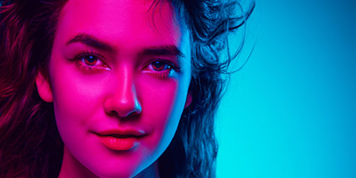 Girl in neon light
