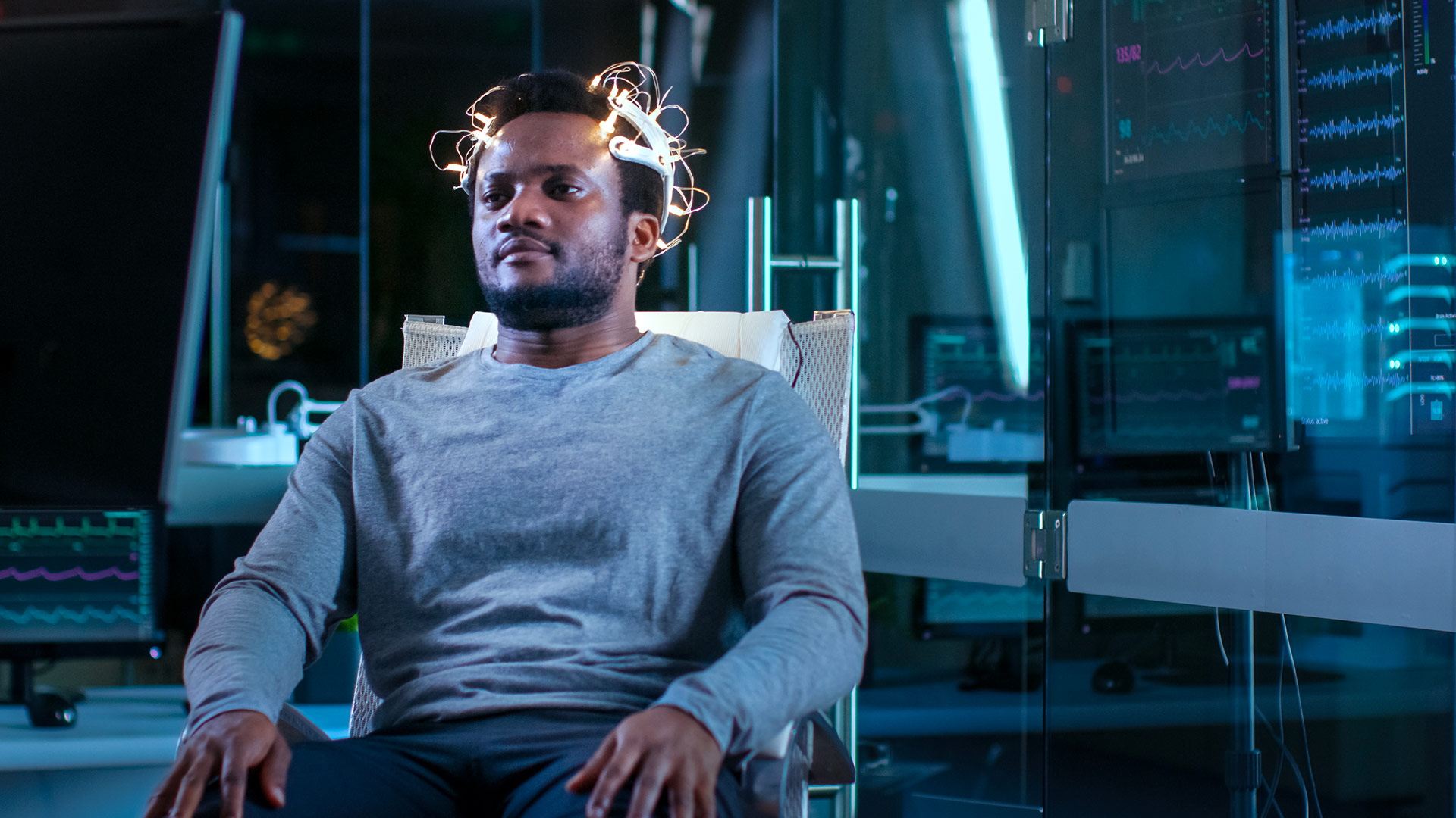 Man having an EEG test