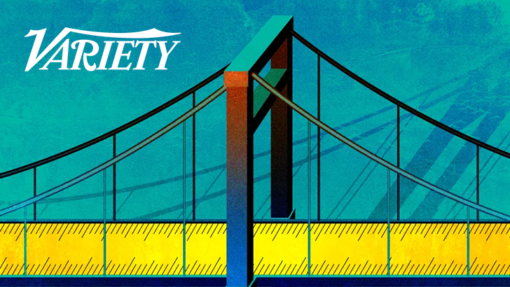 Variety logo - bridge with road as a ruler
